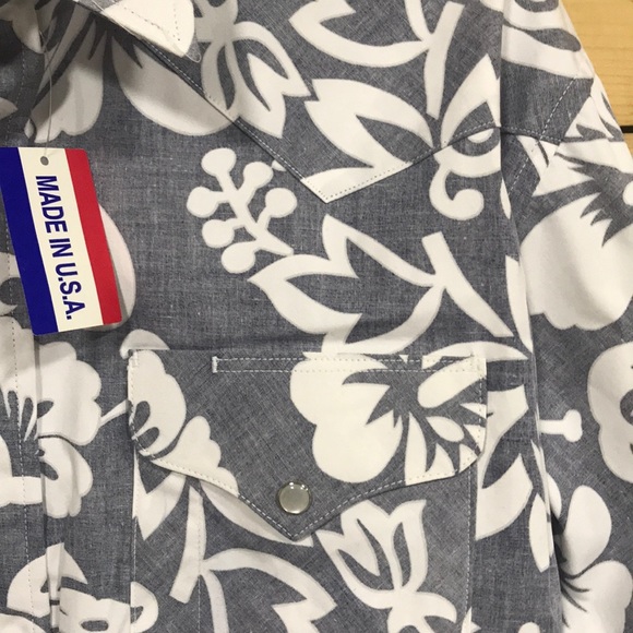 NWT Hawaiian floral pearl snap western shirt XXL - Picture 4 of 8